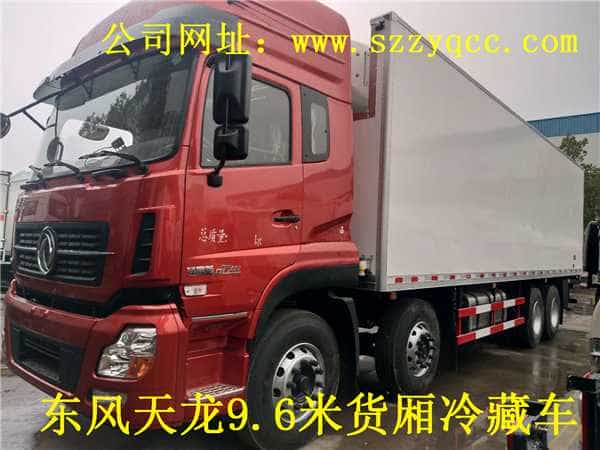 广东冷链物流客户订购东风天龙9.6米冷藏车一台